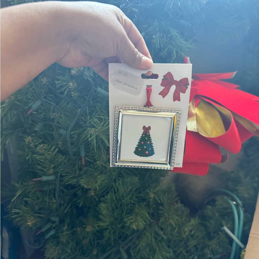 Christmas Tree Ornament with Red Bow